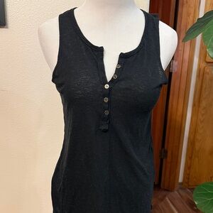 BP Black Button-Front Tank Top